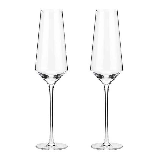 Raye vinklet champagneglass i krystall 24 cl 2 stk