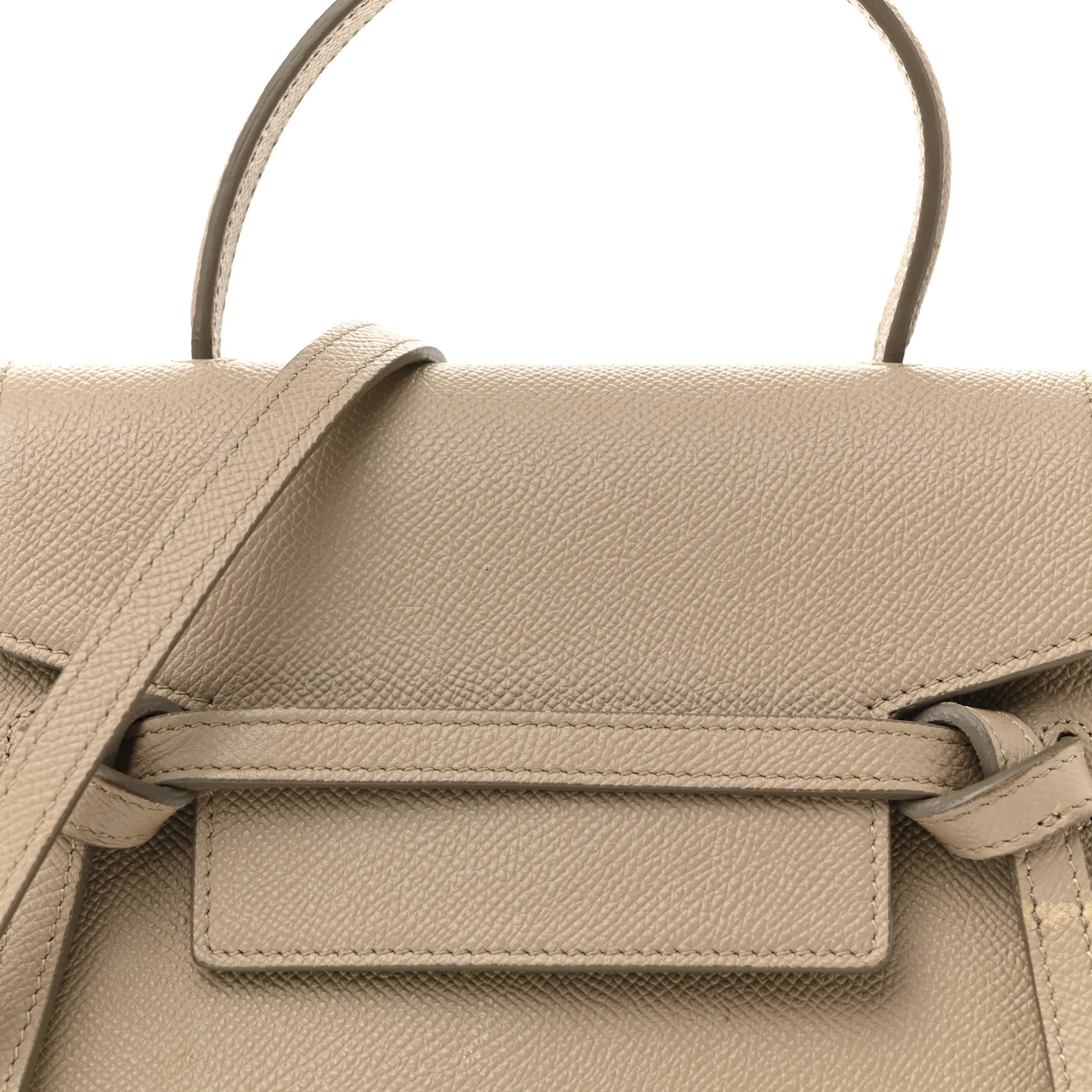 Grained Calfskin Nano Belt Bag Light Taupe