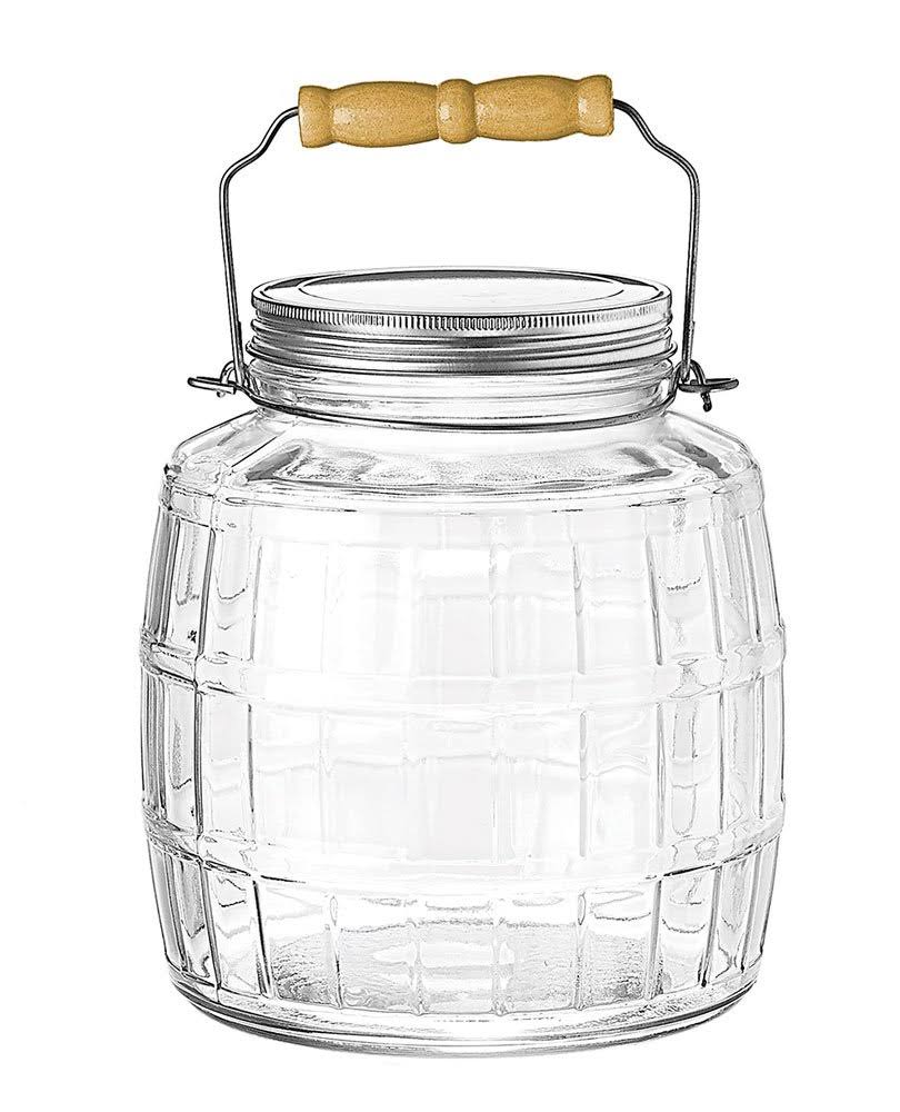 Anchor Hocking 85728 1 Gallon Barrel Jar with Brushed Aluminum Lid