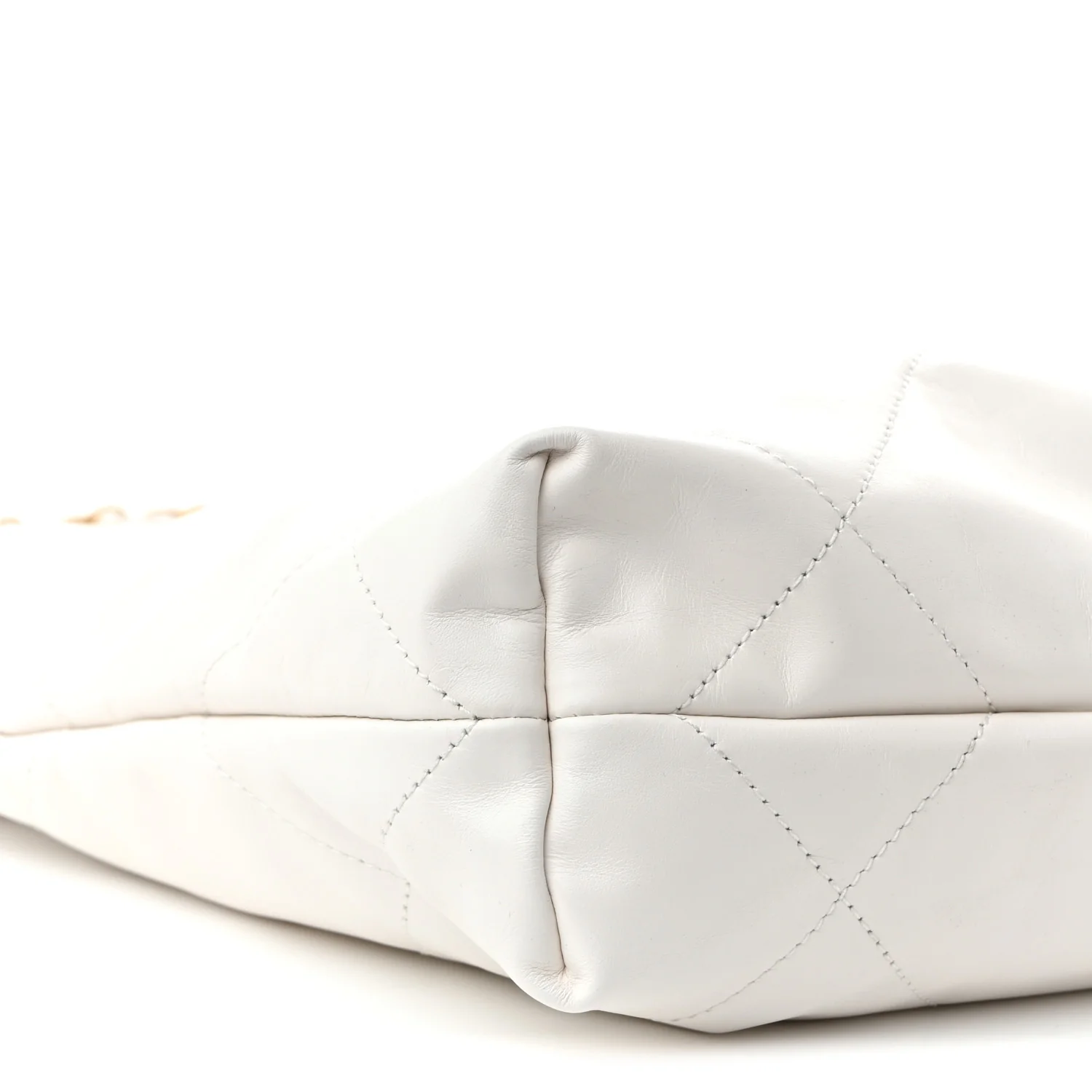 Shiny Calfskin Quilted Small Chanel  White