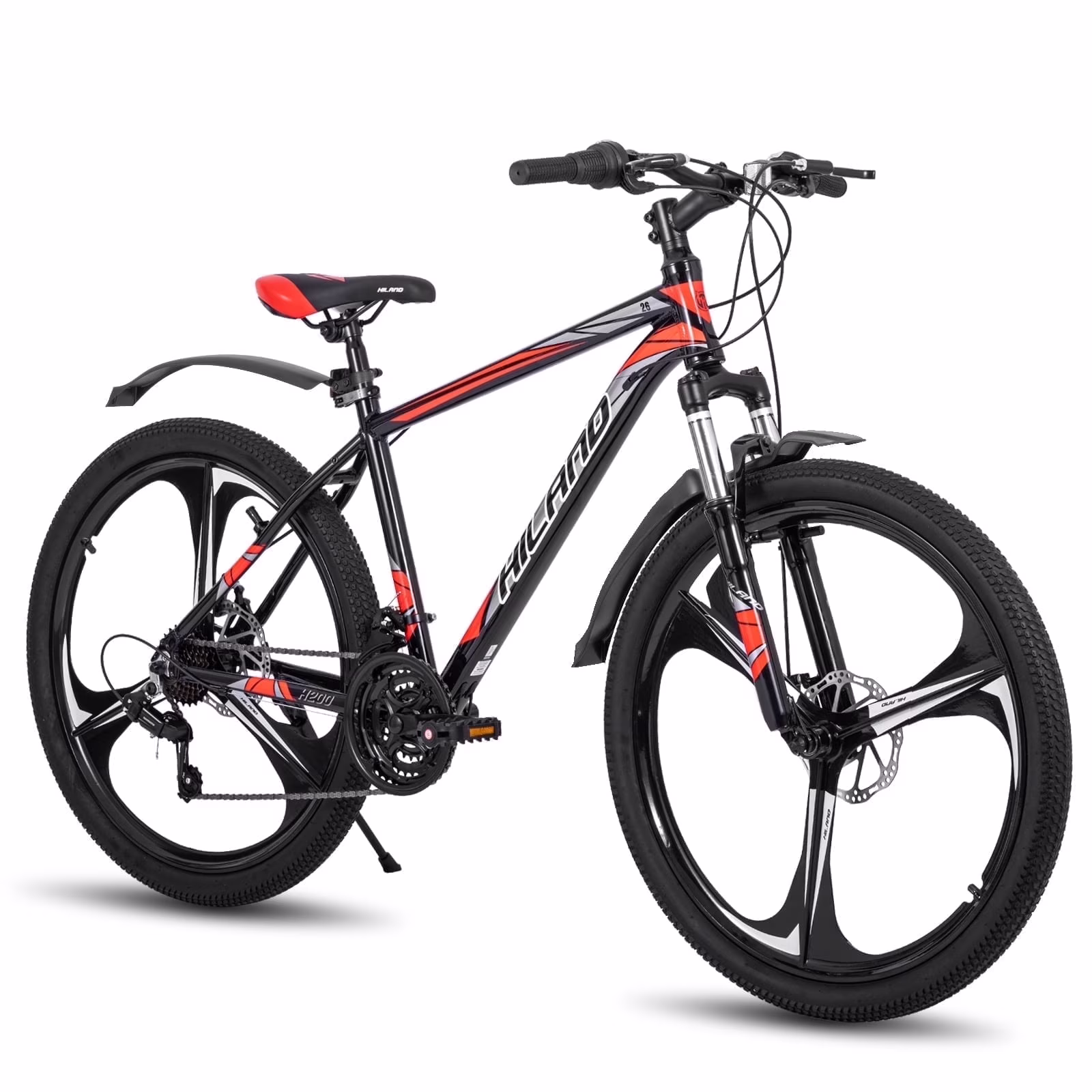 Hiland Mountain Bike, Multi-Spokes,Shimano 21 Speeds Drivetrain,Aluminum Frame 26 inch Wheels, Men's MTB Bicycle, White