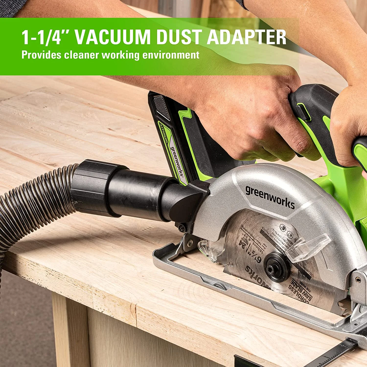 24V Brushless 6-1/2" Circular Saw Kit with 24V 2Ah Battery and Charger - Image 4