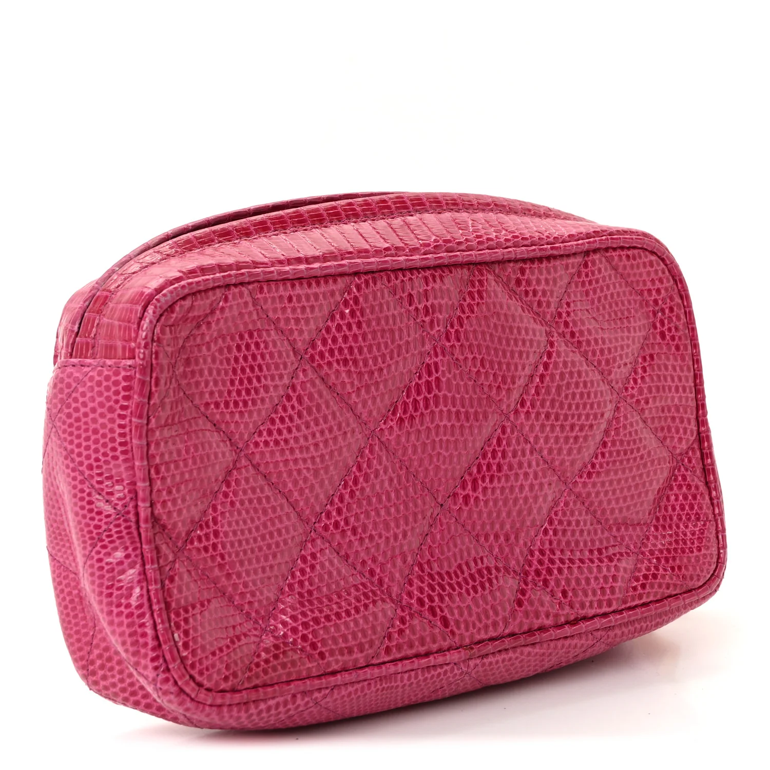 Lizard Quilted Tassel Clutch Pink