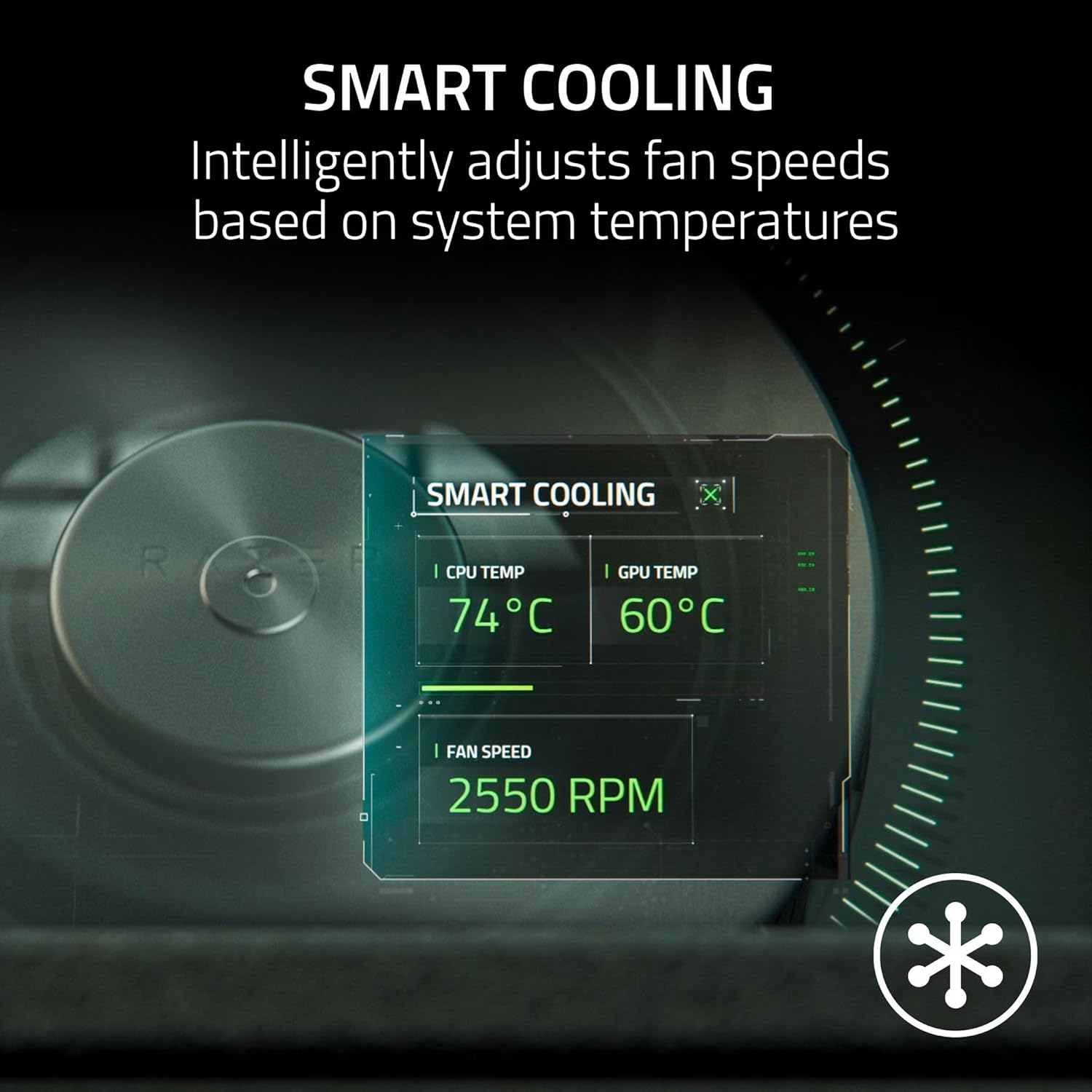 Razer Laptop Cooling Pad: Adaptive Smart - Intelligent Fan Control - Airtight Pressure Chamber - Fits Most Laptops & Macbooks 14” to 18