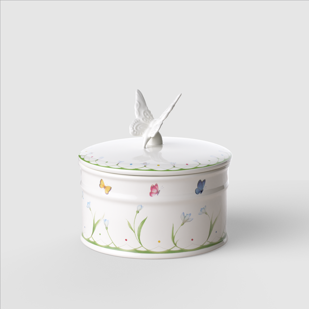 Colourful Spring Round jar - Green, 7'', Premium Porcelain