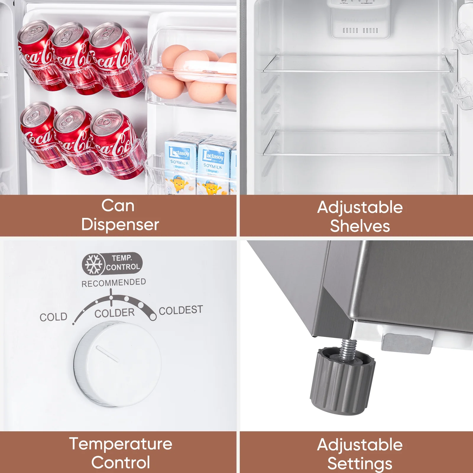 11.6 Cu.Ft. Top Freezer Refrigerator, Two Door Frost Free Apartment Size Refrigerator, Energy Star, Stainless Steel Door, Adjustable Thermostat Control, BD116 - Image 4