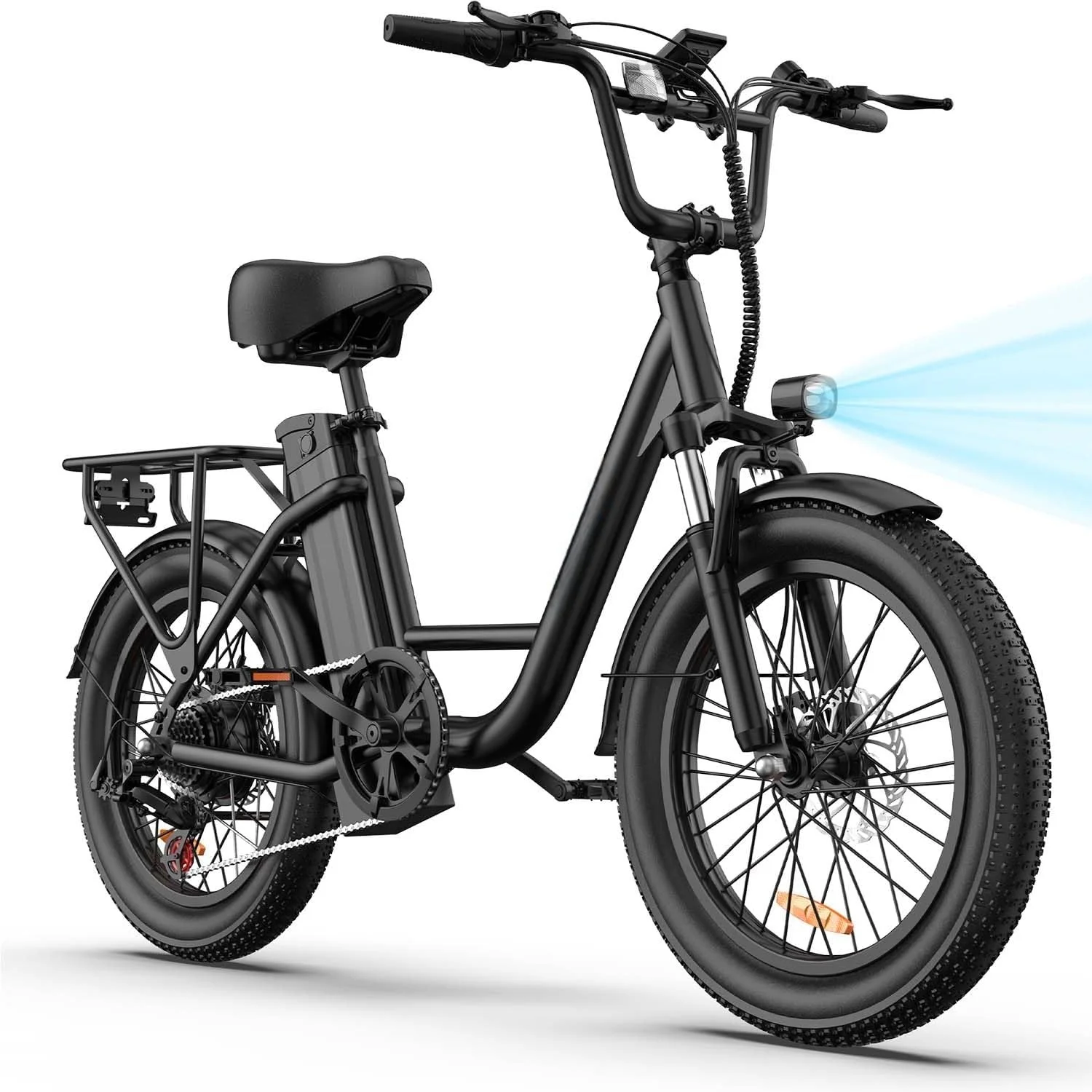 Electric Bike for Adults, 745W Peak Motor Ebike, 48V 13Ah Removable Battery, 20MPH,80 Miles Max, 20" Fat Tire Electric Bicycle with Colorful Display, All-Terrain E-Bike for Adults and Teens - Image 3