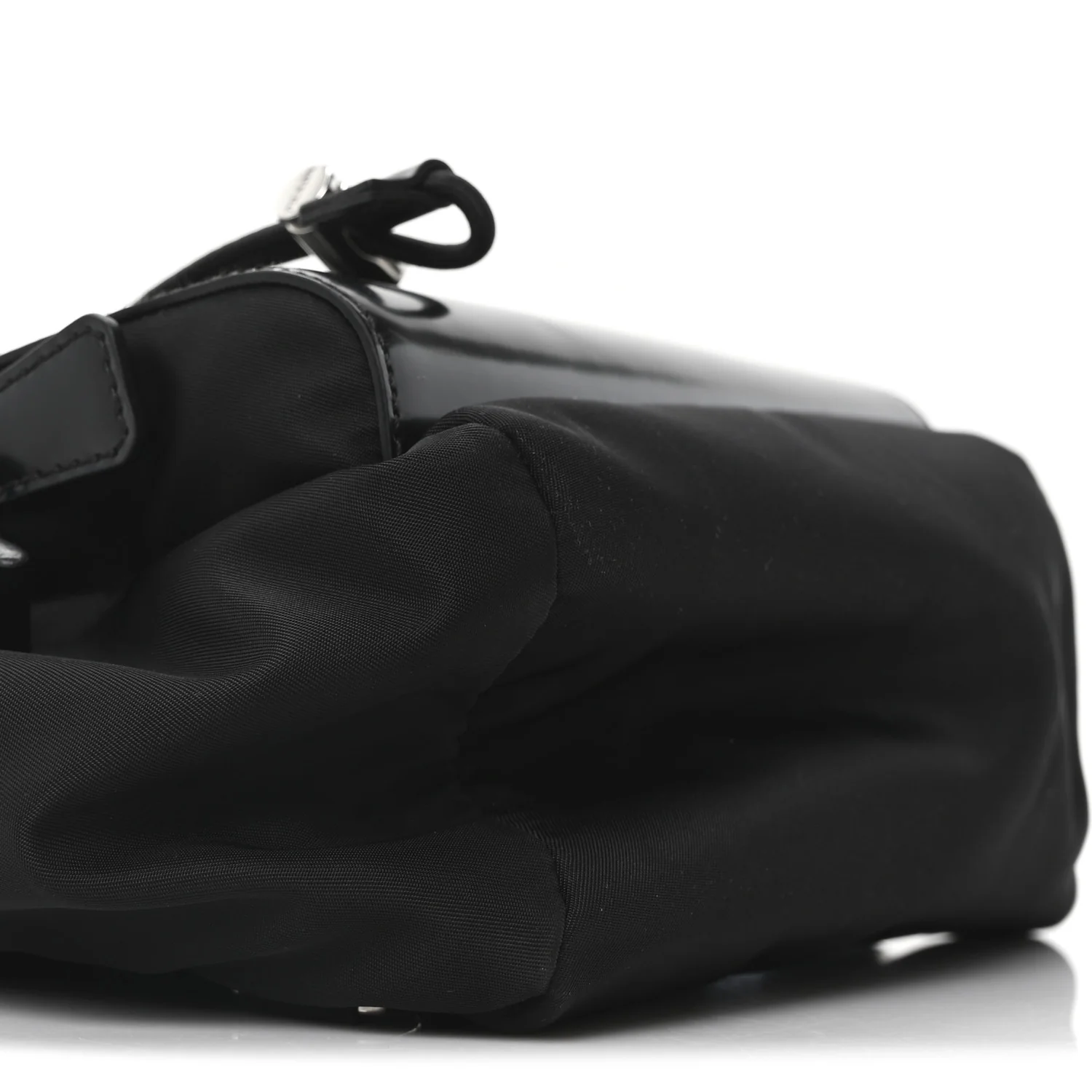 Nylon Brushed Calfskin Mini Sling Backpack  Black
