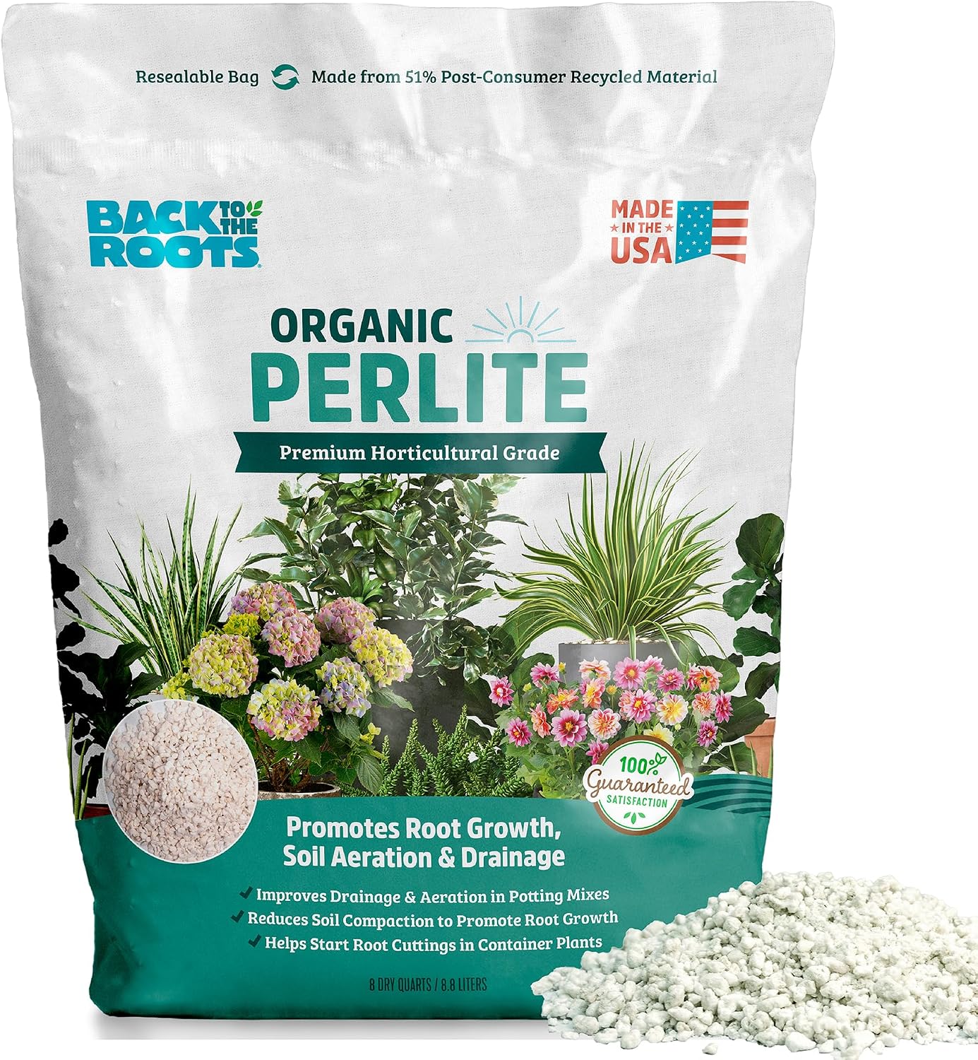 Back to the Roots 100% Organic Perlite| Made in the USA| Premium Nutrition for Indoor and Outdoor Plants