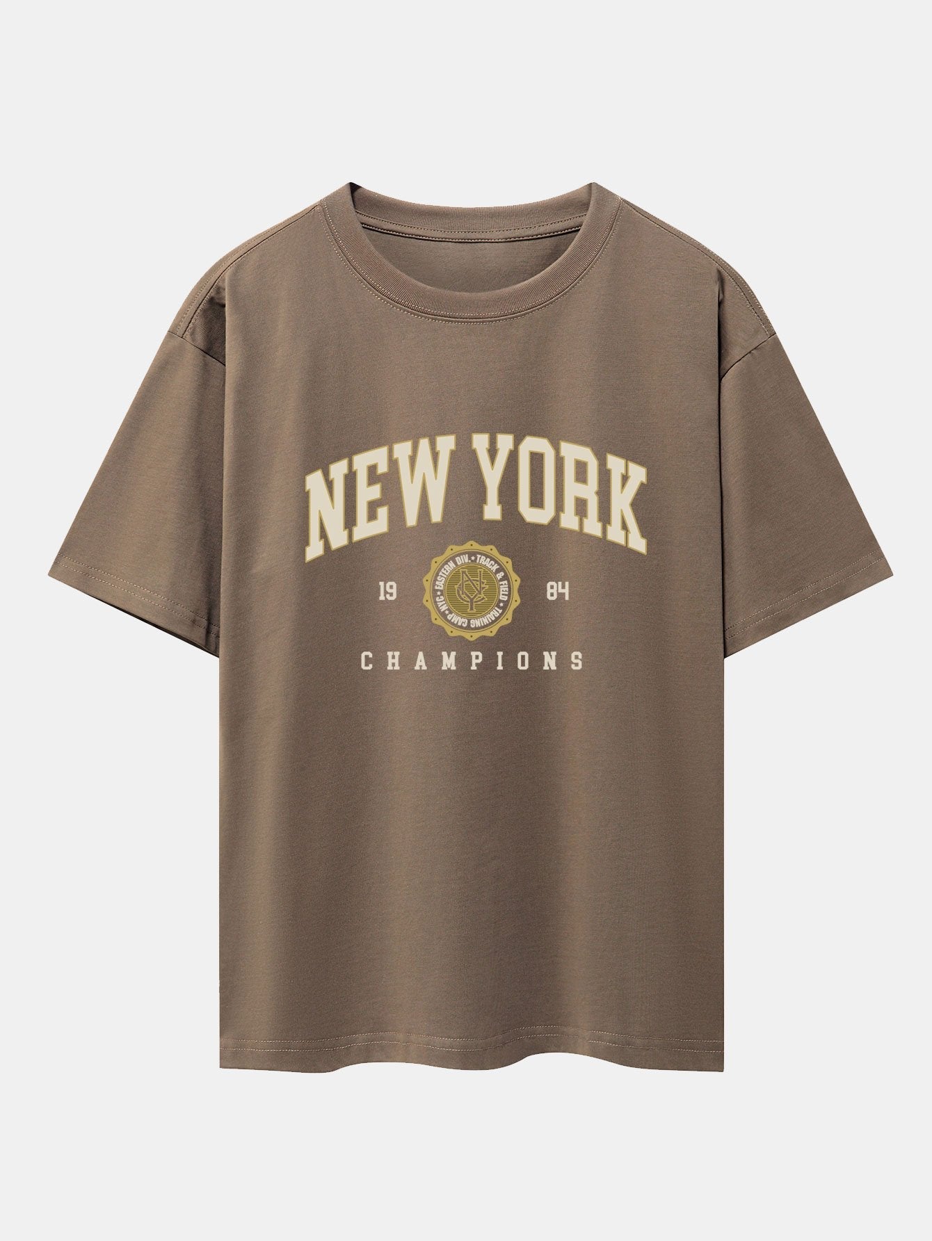 T-shirt oversize épais à imprimé universitaire New York et short en jersey