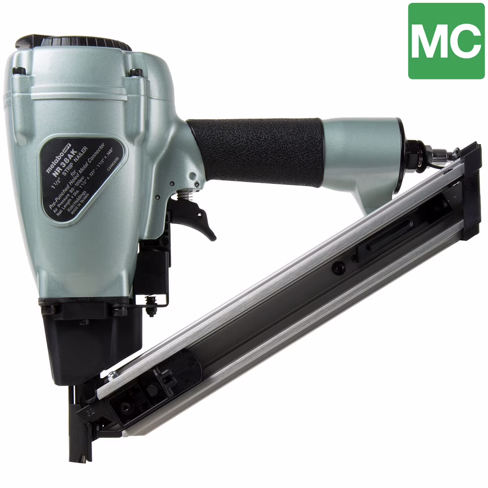 Metal Connector Nailer | Pro Preferred Brand of Pneumatic Nailers | 36 Degree Magazine | Accepts up to 1-1/2-Inch Nails | Ideal for Fastening Metal Connectors to Wood | NR38AK