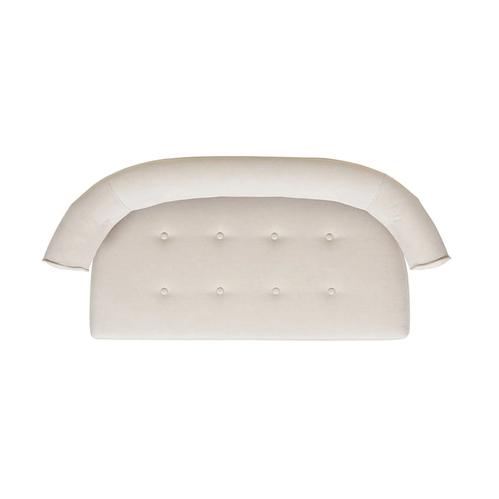 Jared Roll Arm Tufted Polyester Fabric Bench, Sky Neutral Beige(Cream) - Image 2