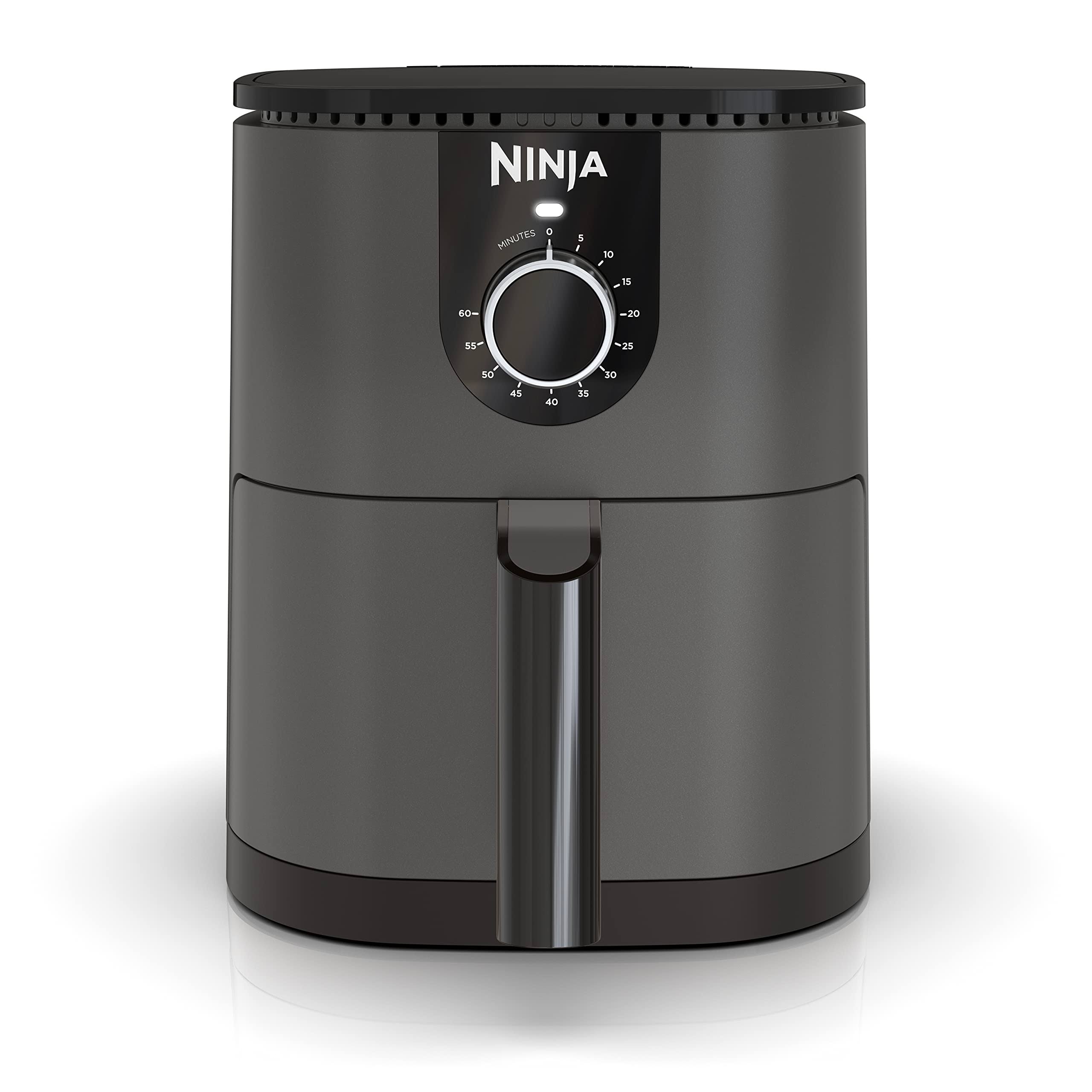 Ninja AF080 Mini Air Fryer 2 qt Capacity Compact Nonstick Quick Set Timer Grey