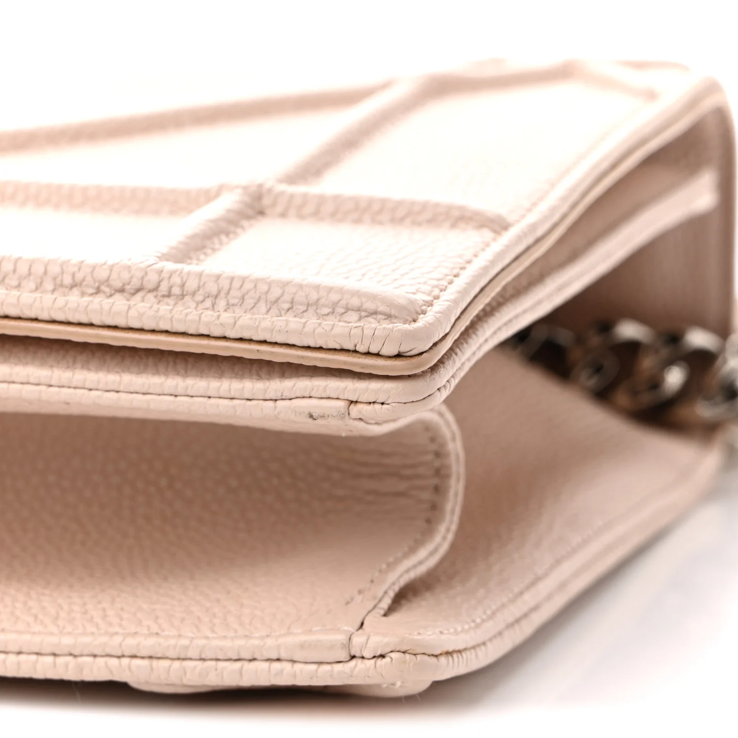 Grained Calfskin Medium Diorama Flap Bag Nude