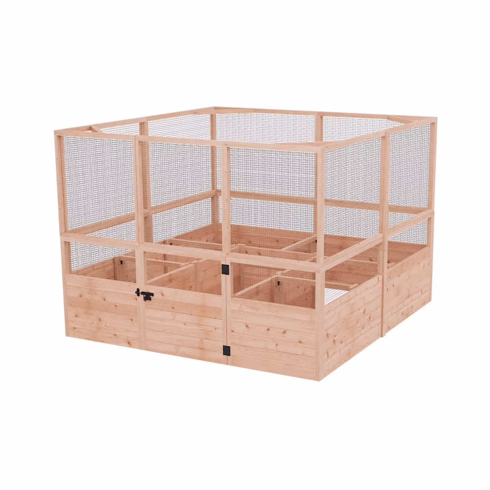 Outdoor Living Today 8x8 Western Red Cedar Raised Garden Bed with Deerfence