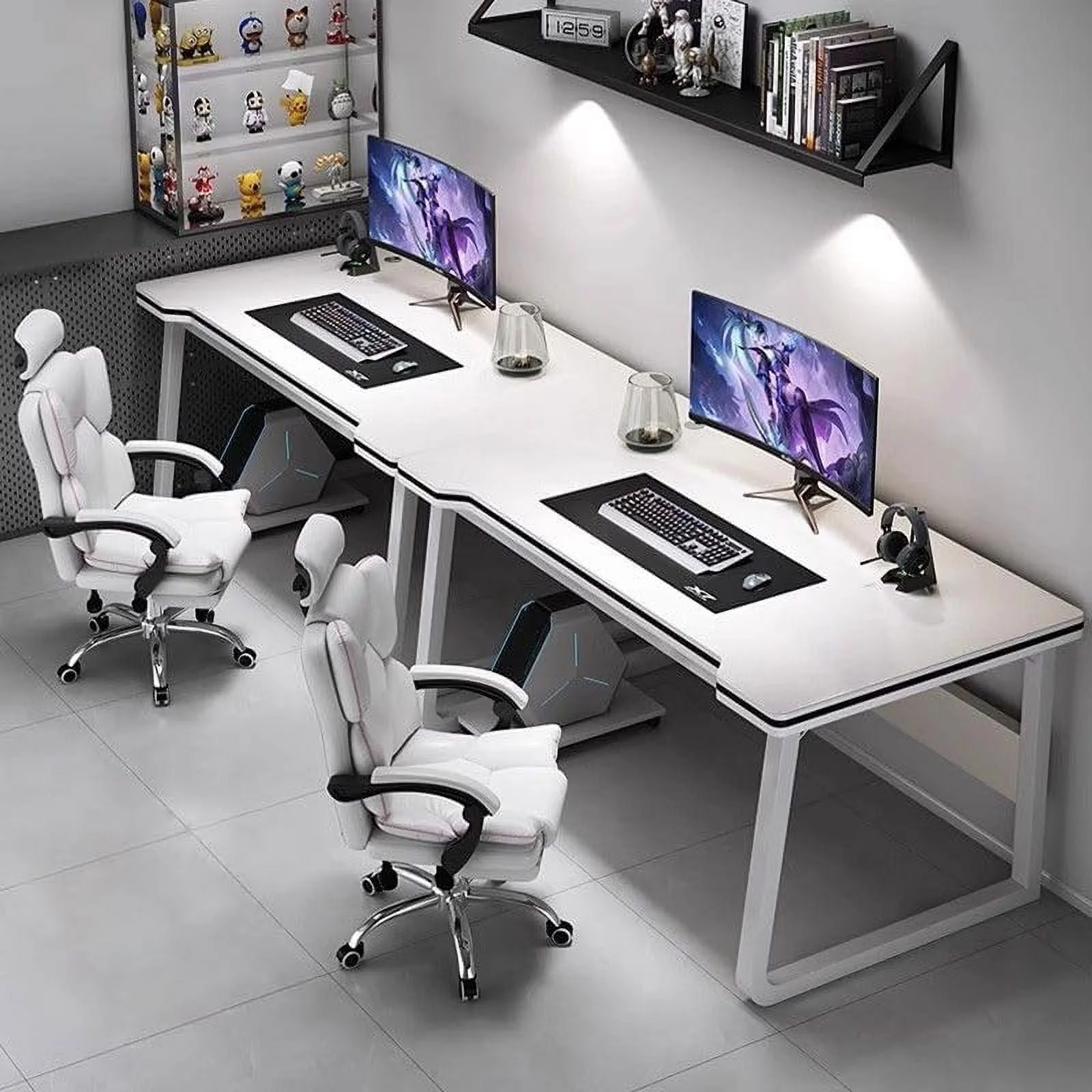 Gaming Desk Computer Writing Table Student Art Modren Simple Style PC Wood Suitable Portable Desk for Home, Office,Bedroom��39.3''*19.6''White��(39.3*19.6*29.5) - Image 6