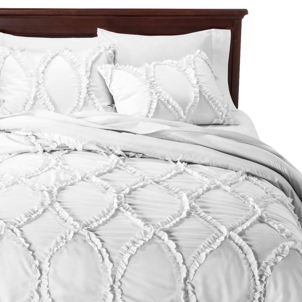 Lush Decor Avon 3-Piece Comforter Set Queen White