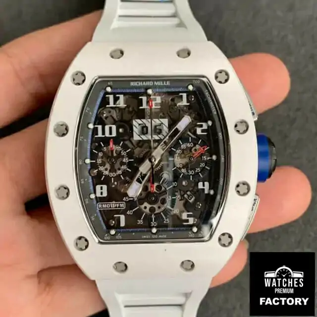 Richard Mille RM-011 KV Factory White Rubber Strap