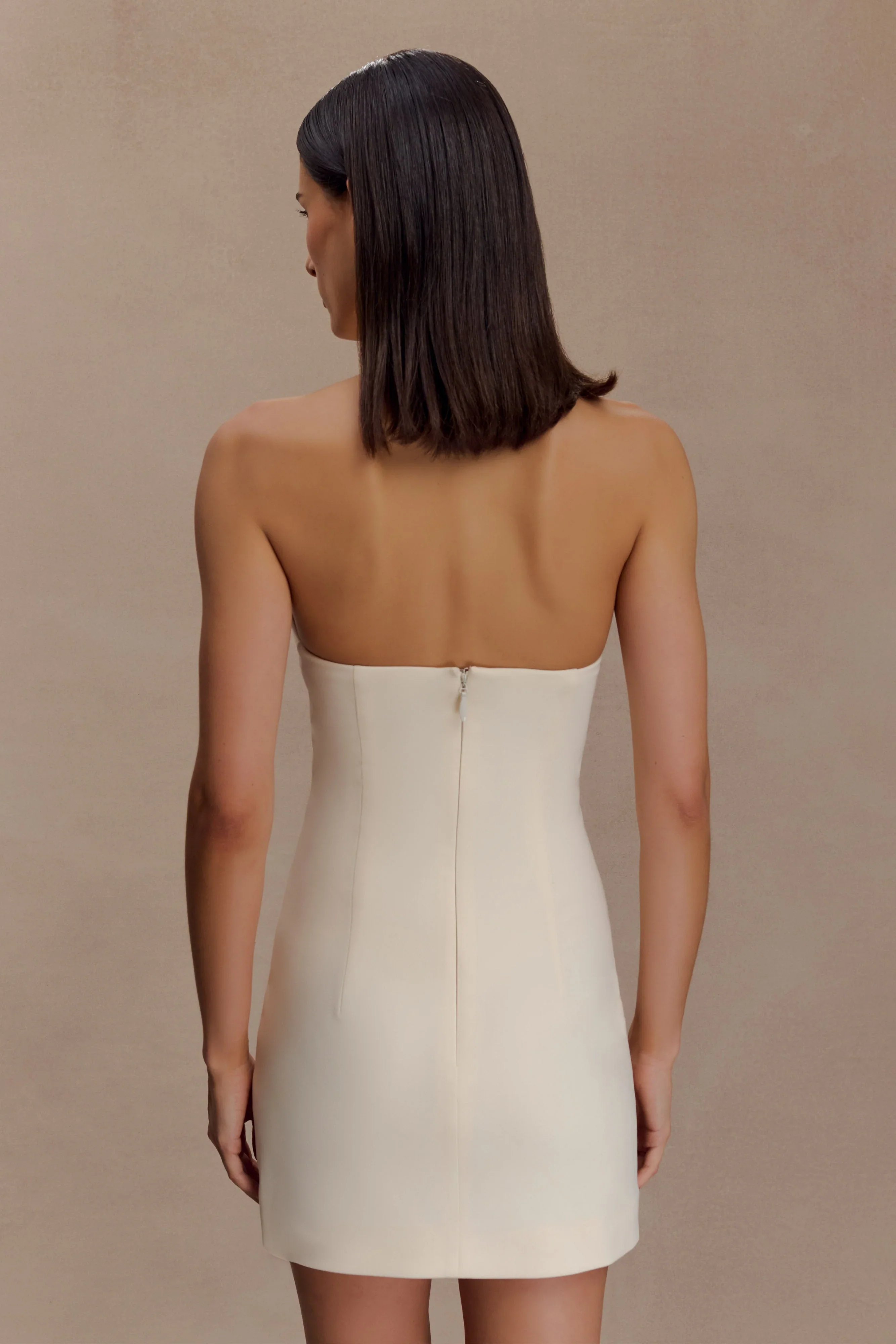 Christina Cross Over Mini Dress - Buttercream