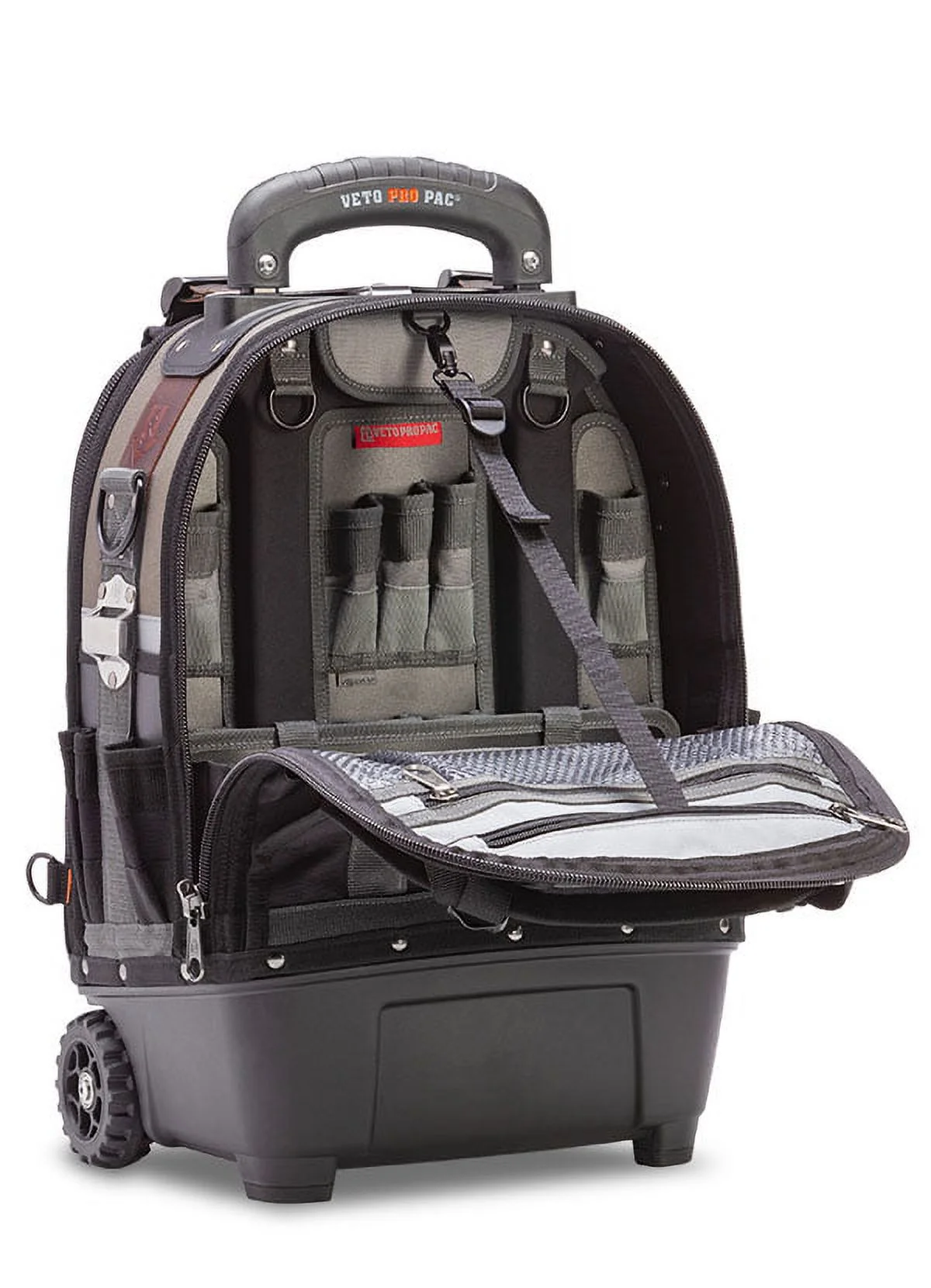 VETO Waterproof Tool Bags with Wheels, Polypropylene Plastic Black