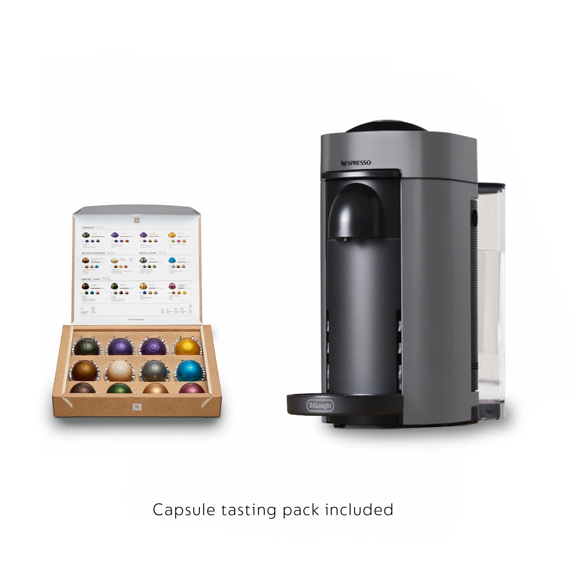 Nespresso New Vertuo Plus Coffee and Espresso Machine by De'Longhi with Aerocinno, Gray, Single - Serve Brewers