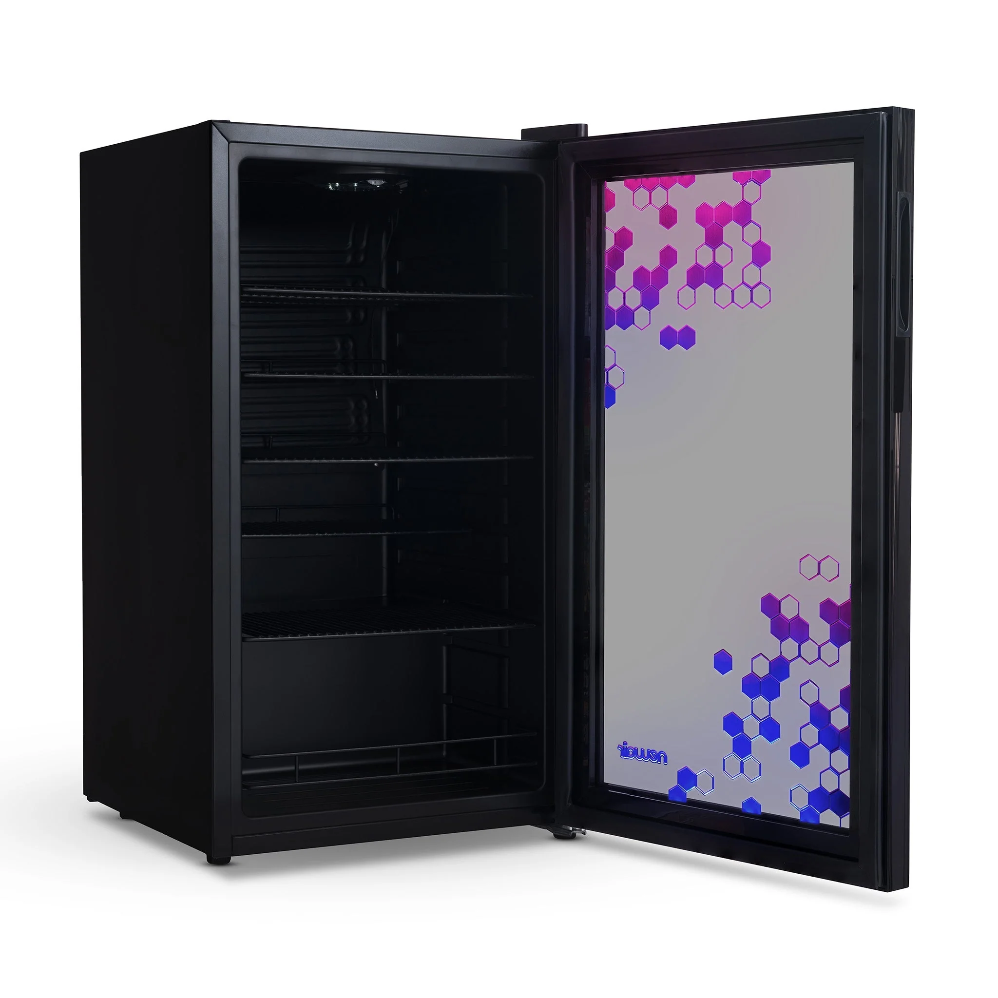 Newair Prismatic Series Beverage Fridge with RGB HexaColor LED Lights