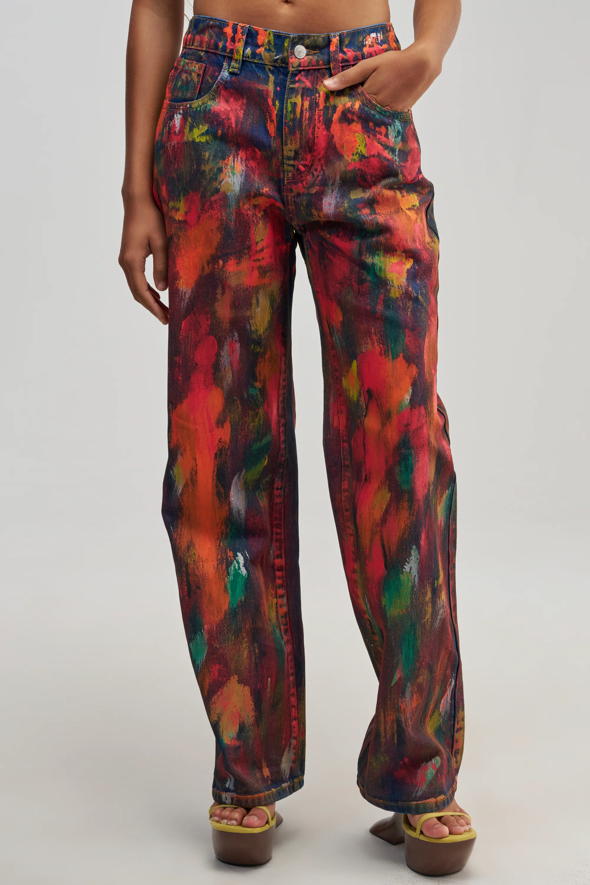 THOUGHTS ALL OVER THE PLACE PAINTED DENIM - Akira Store