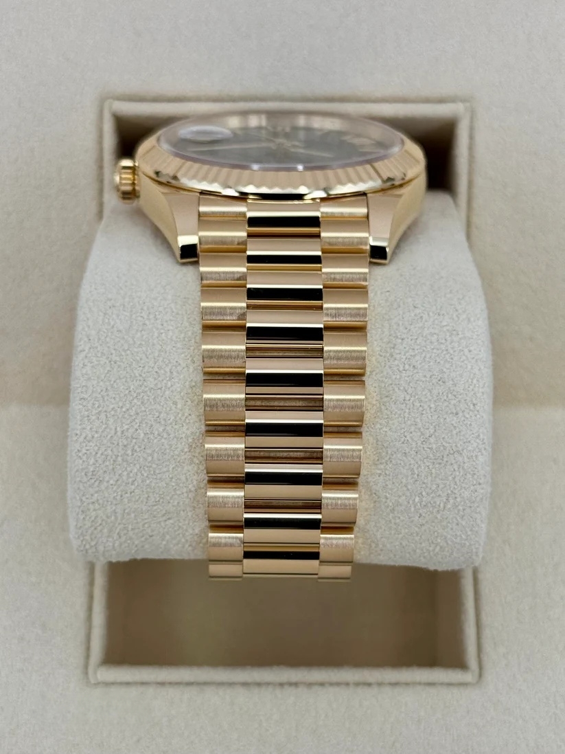 [Super Clone]RLX  Yellow Gold President Day Date 40mm Green Roman Ombre Dial - 228238【Super Clone】