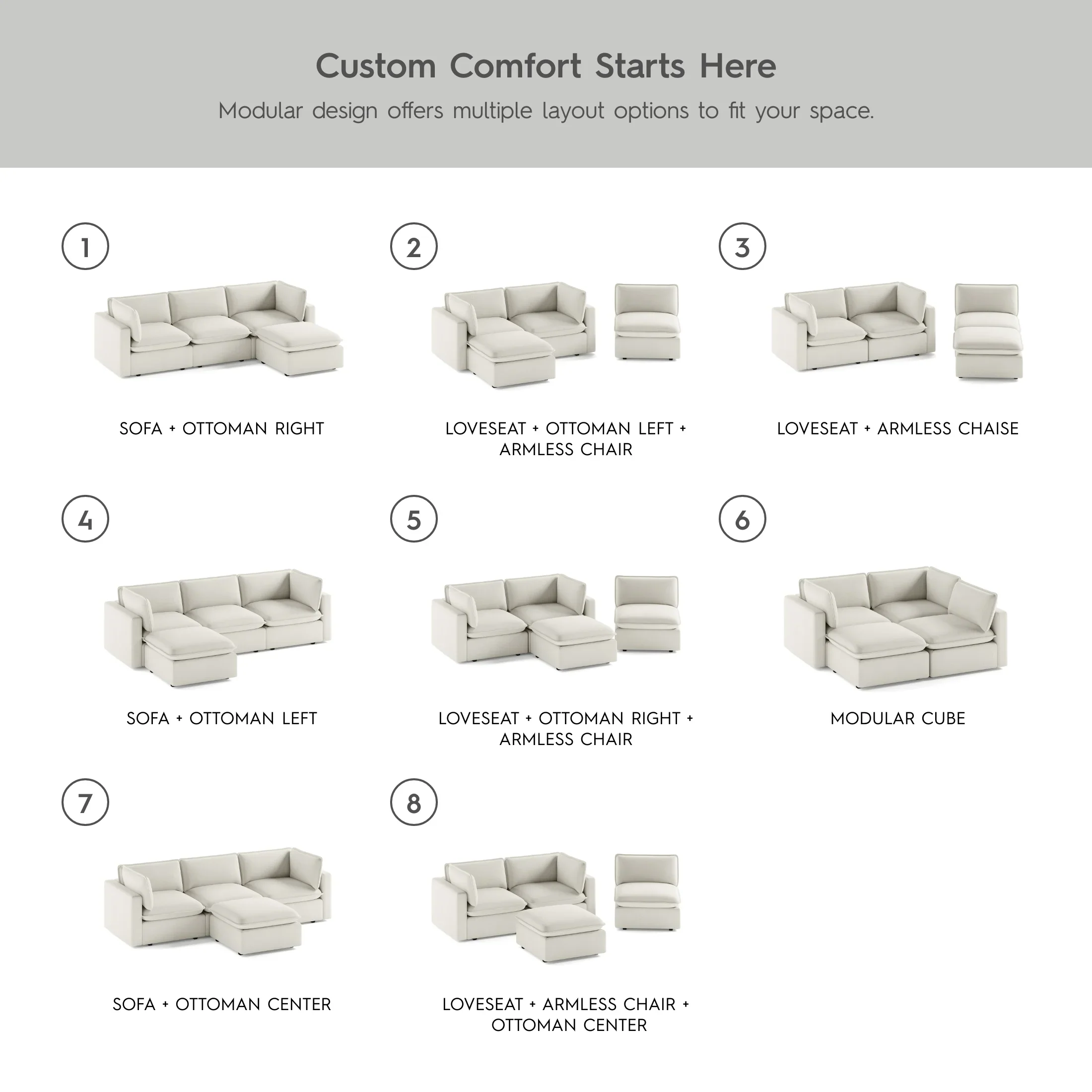 Better Homes & Gardens Weston 107.5 Cloud Modular Sectional Sofa, Heathered Blue