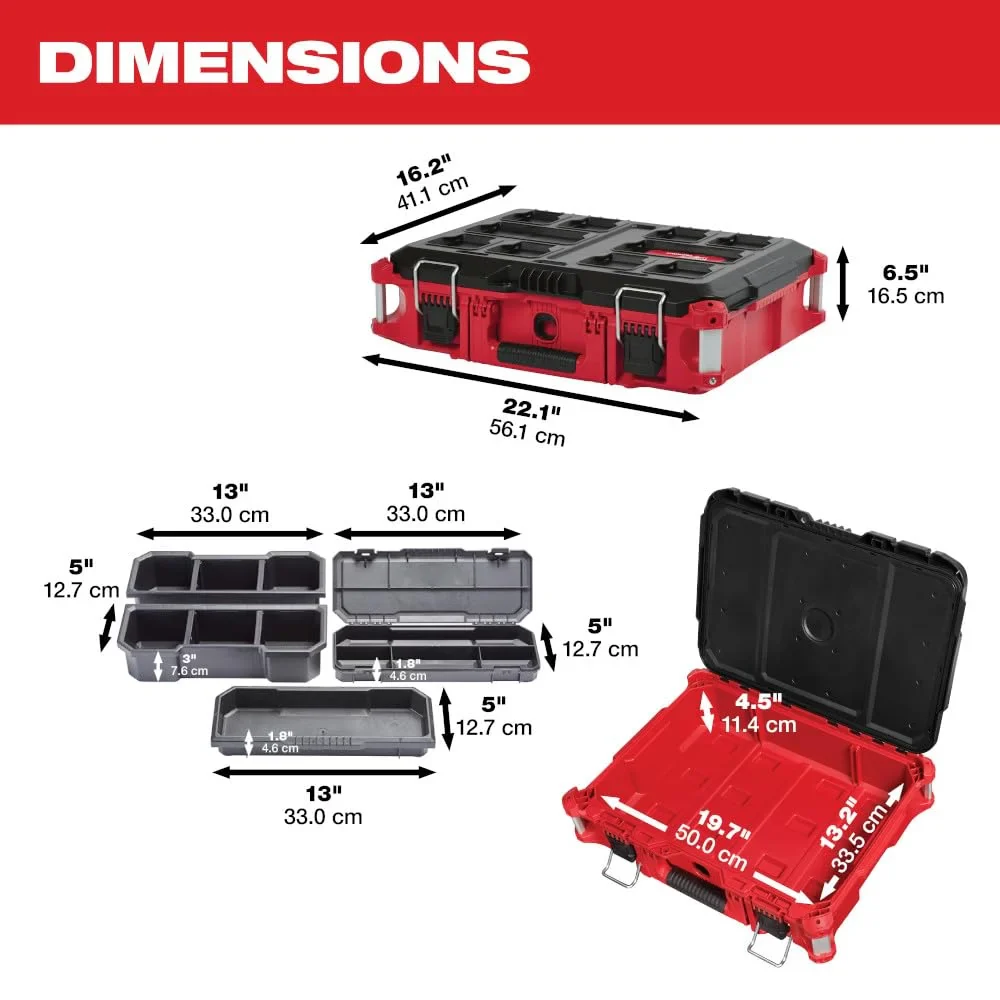 Milwaukee Electric Tool 48-22-8424 Pack out Tool Box, 22, Red