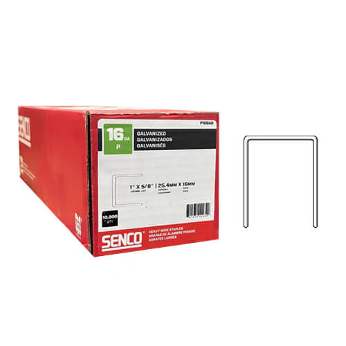 Generic P10 5/8 in Roofing Staples, 16-Gauge, 1 in Crown, Galvanized Wide Crown (10,000/Box)