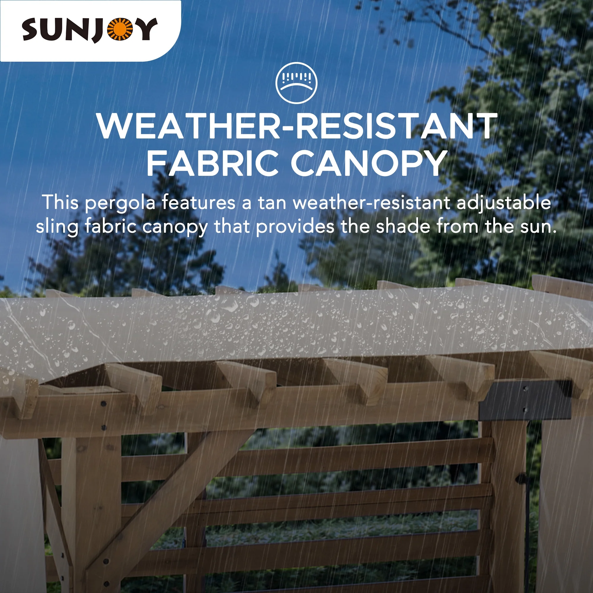 Sunjoy Cedar Pergola 10 x 11 Ft. Wooden Hot Tub Pergola with Adjustable Canopy and Privacy Screen