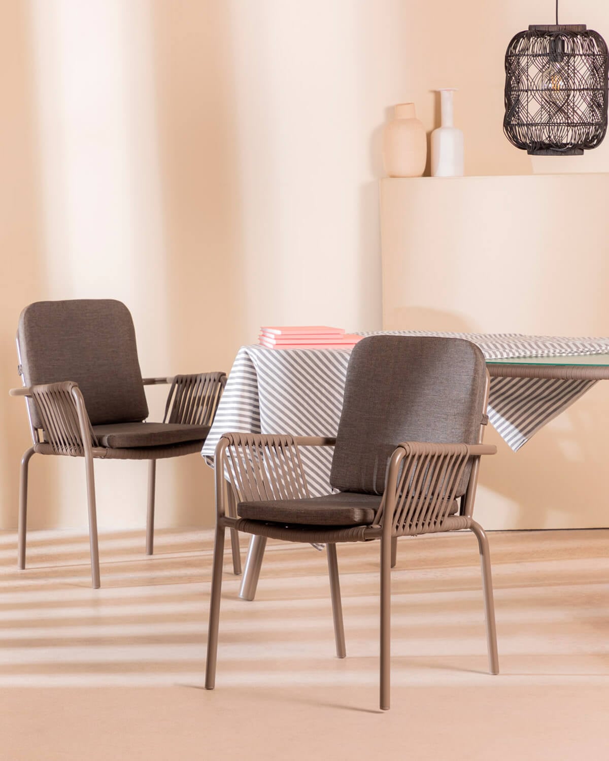 Drian - Silla de Comedor de Aluminio y Cuerda Drian