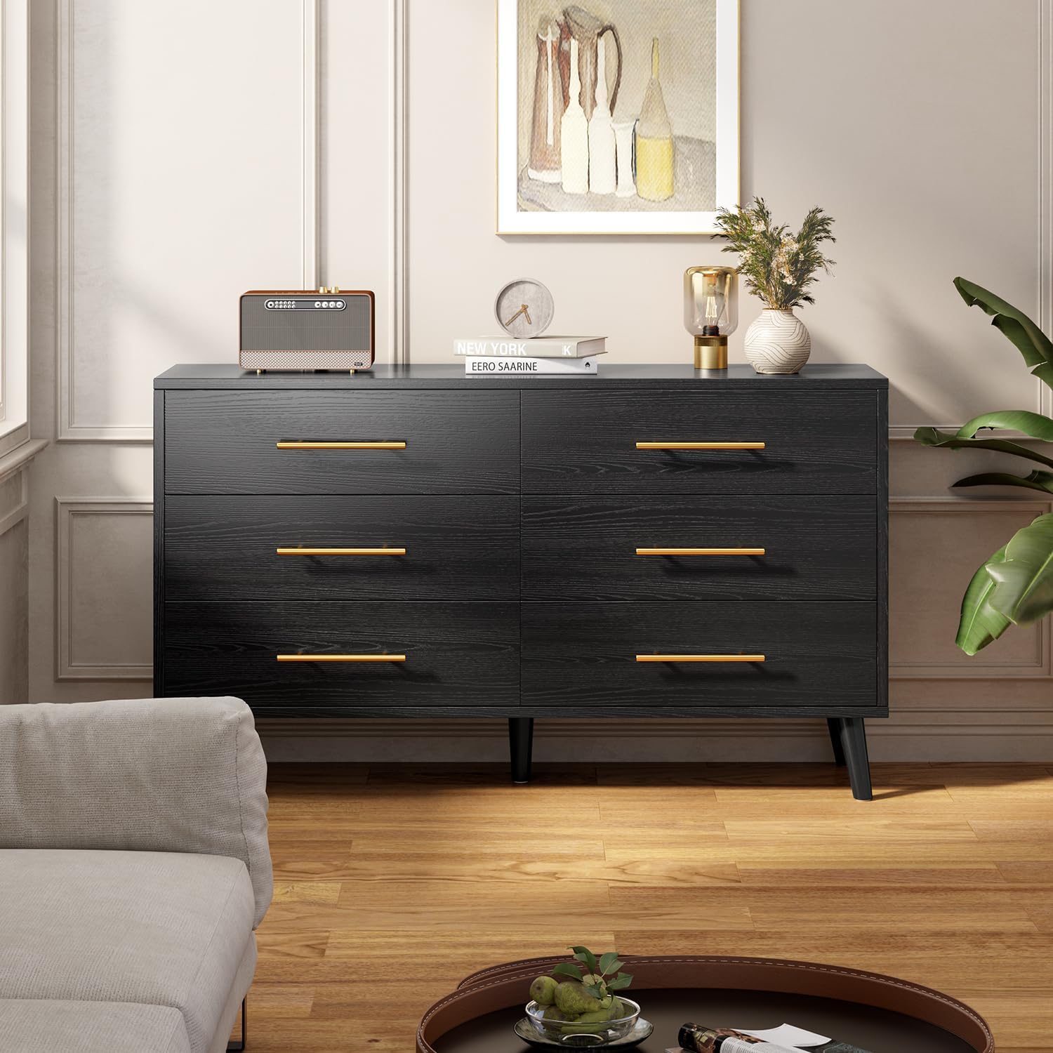 King Bedroom Furniture Set Includes One King Bed Frame, Two Nightstands and 2 Dressers for Modern Home Decor - Image 7