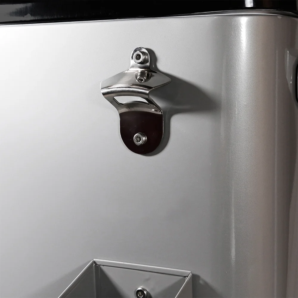 Grey 80 Qt Quart Rolling Cooler Ice Chest Beverage Bar for Patio - Image 9