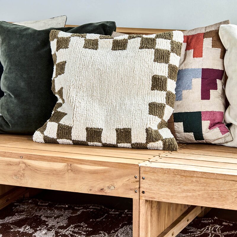 Putetrekk Chess 50x50 cm grønn/off-white