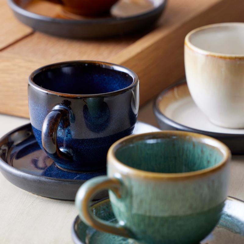 Gastro espressokopp m/skål 7 cl Mørkblå/Svart