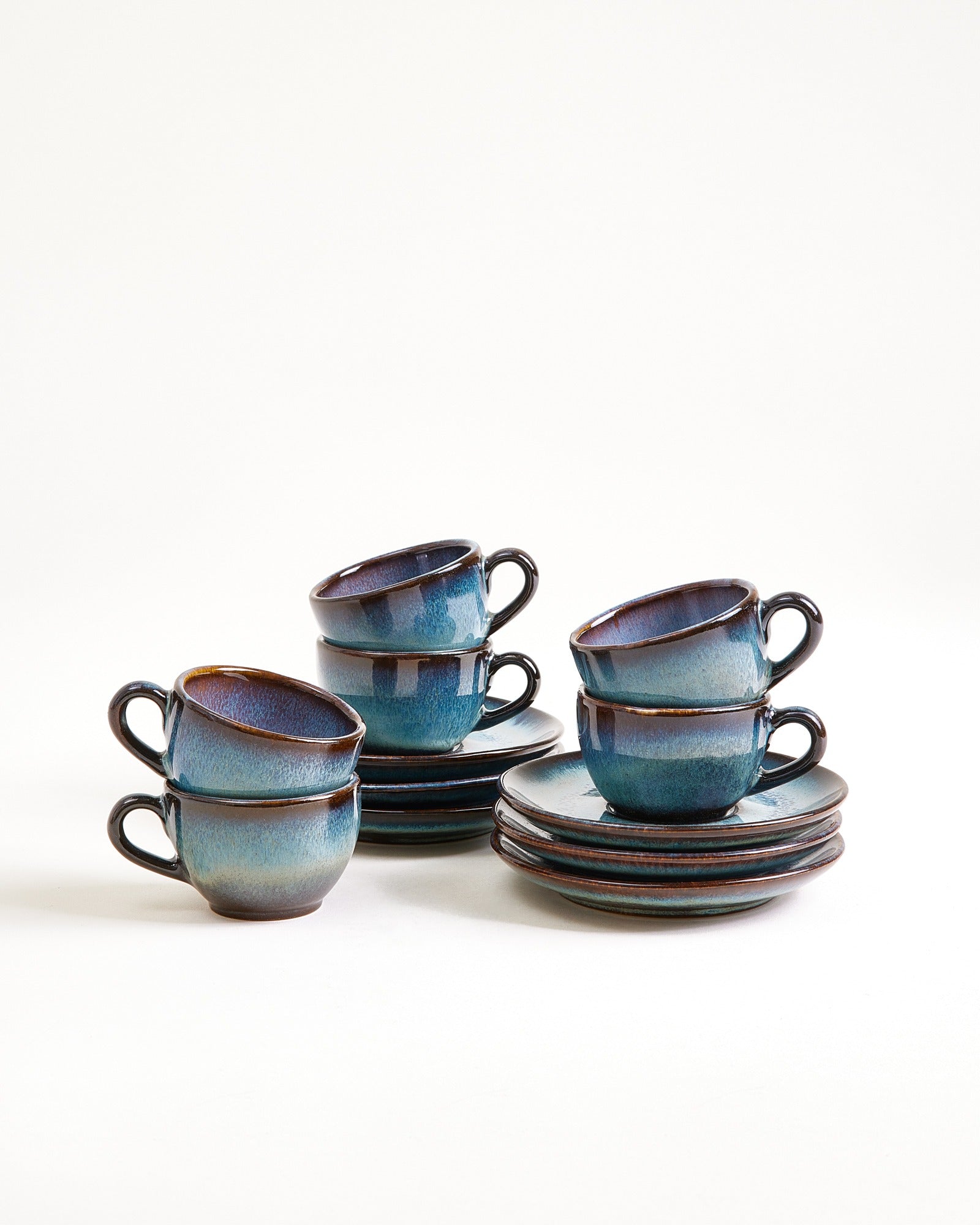 MADEIRA - ESPRESSO MUG & ESPRESSO SAUCER CLASSIC GREEN-BLUE SET OF 6