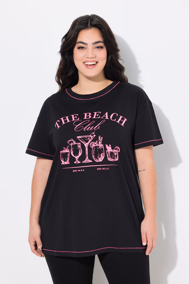 Boxy half-sleeve cocktail T-shirt