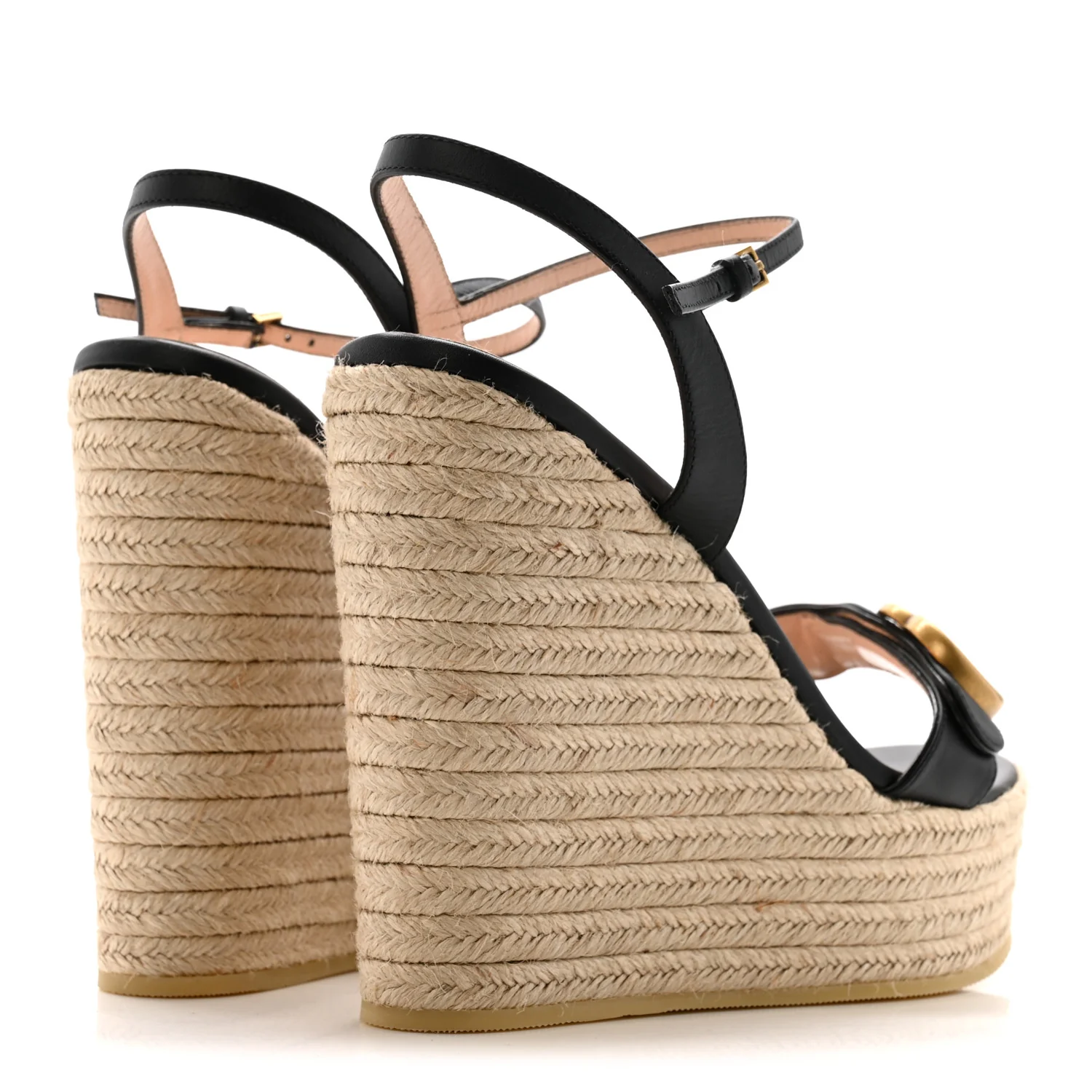 Nappa Matelasse GG Marmont Slingback Platform 45/130mm Espadrille Wedges 40 Black