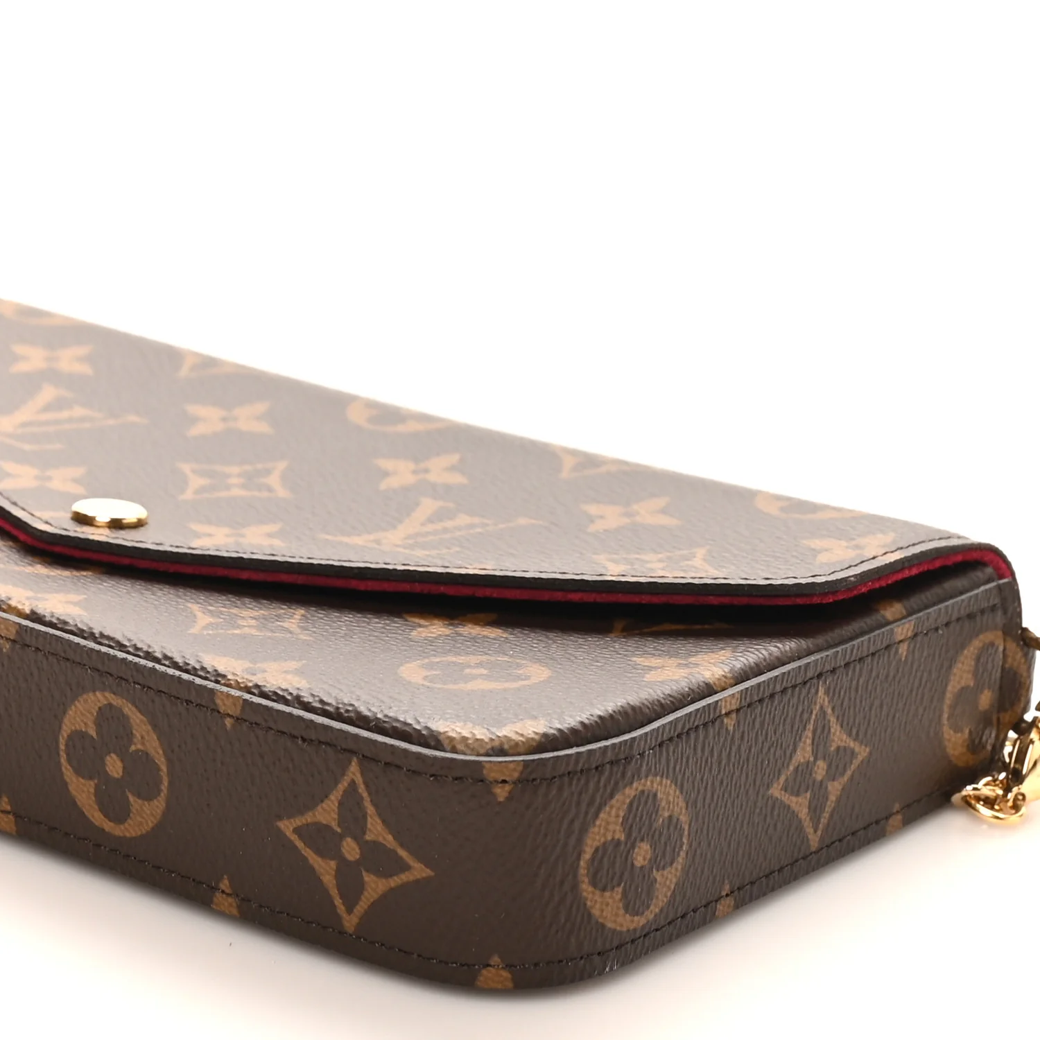 Monogram Pochette Felicie Chain Wallet Fuchsia