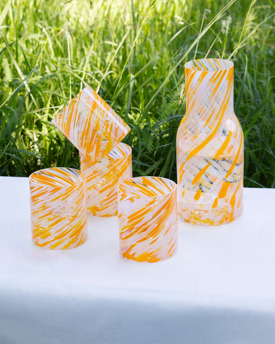 JOIA - LARGE GLASS DROPS ORANGE SET OF 5