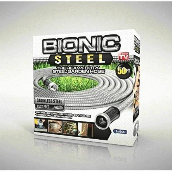 As Seen on TV Bionic Steel Heavy Duty Metal Garden Hose, 50'