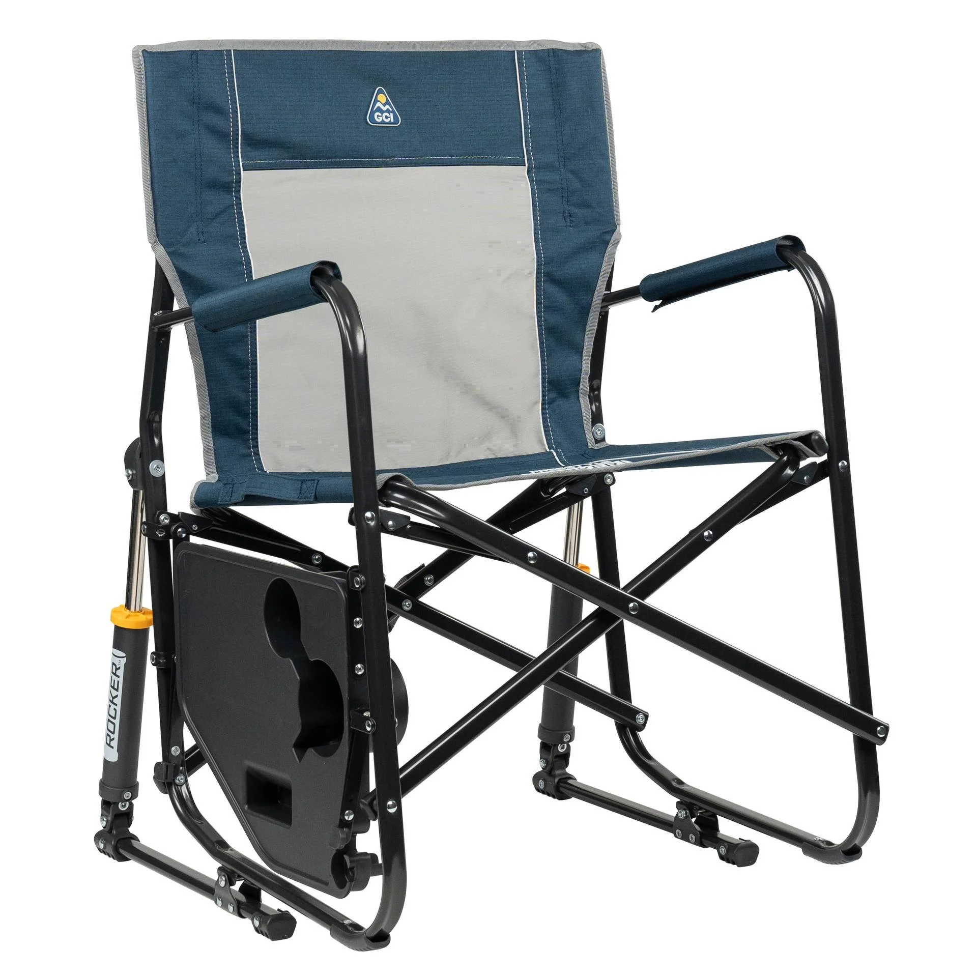 Freestyle Rocker with Side Table Foldable Rocking Camp Chair, Heathered Pewter(Heathered Pewter) - Image 10