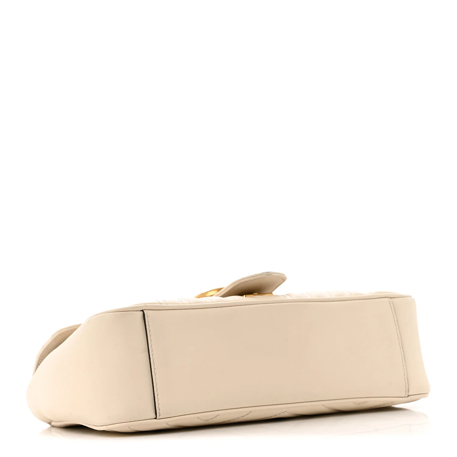 Calfskin Matelasse Small GG Marmont Shoulder Bag White