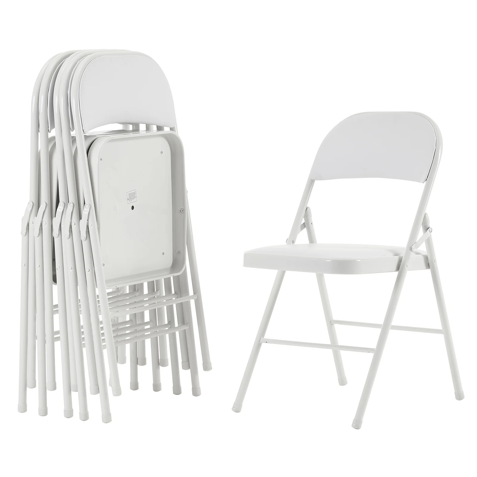 6Pcs Foldable Chairs for Convention  Exhibition, White