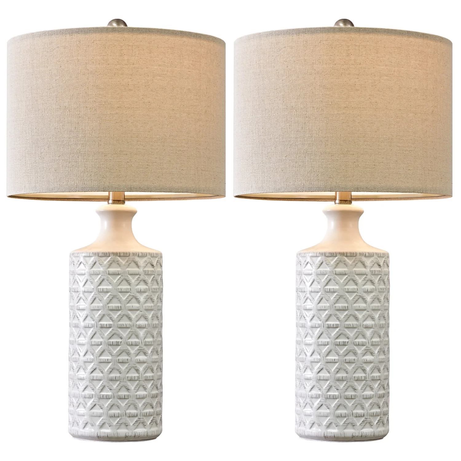 Ceramic Table Lamps for Living Room 24.75" Modern Farmhouse Bedside Nightstand Lamp Set of 2 for Bedroom - Image 7