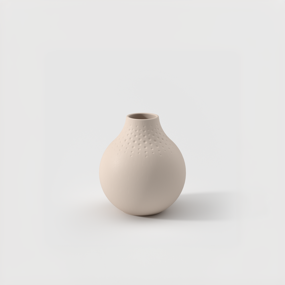 Manufacture Vase - Beige, 4.4'' x 4.9'', Premium Porcelain