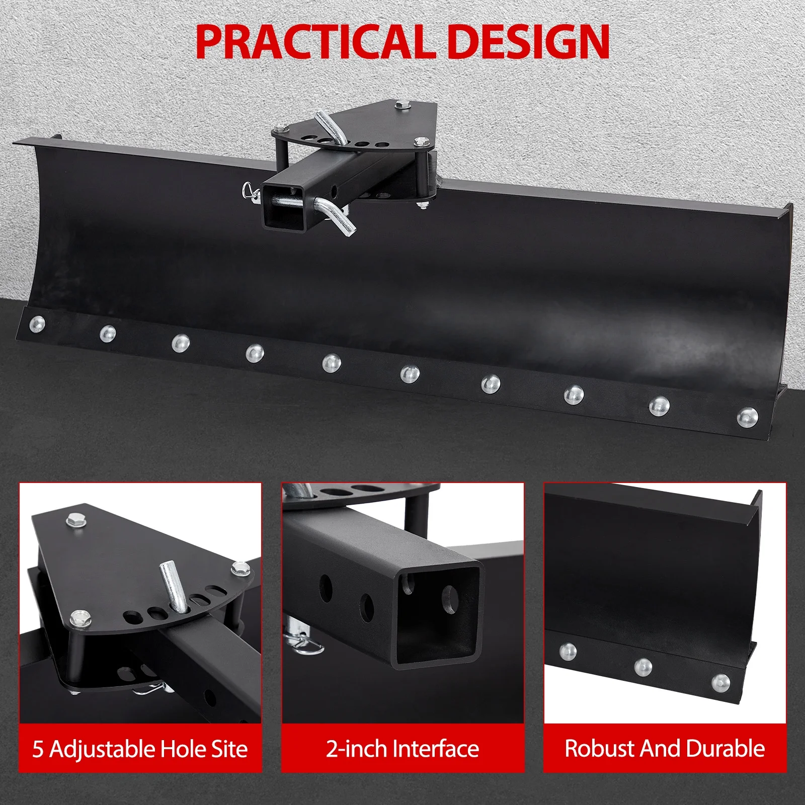 ATV/UTV 3 - Position Blade, Impact Implements Scrape Blade, 5 Adjustable Angles, Universal Compatibility with 2