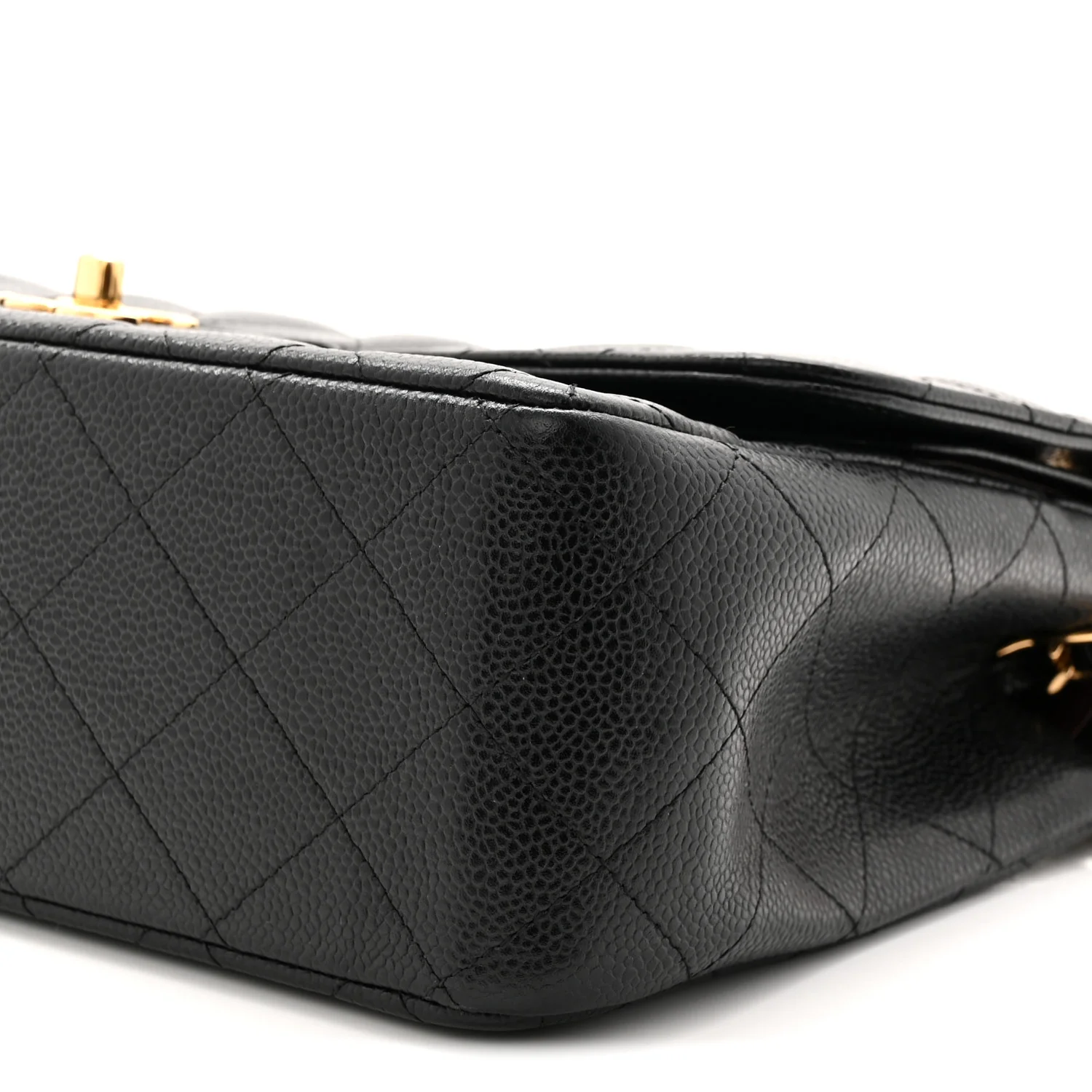 Caviar Quilted Jumbo Double Flap Black
